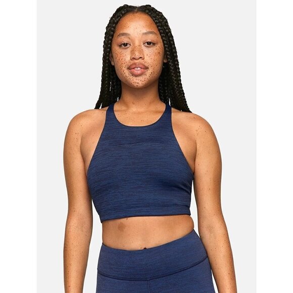 Outdoor Voices TechSweat Move Free Nocturnal Navy Crop Athletic Top L - Picture 1 of 4